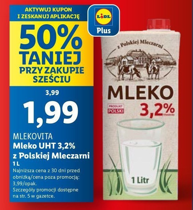 Mleko 3.2 % promocja w Lidl