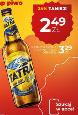 Piwo Tatra Jasne Pełne promocja w Duży Ben