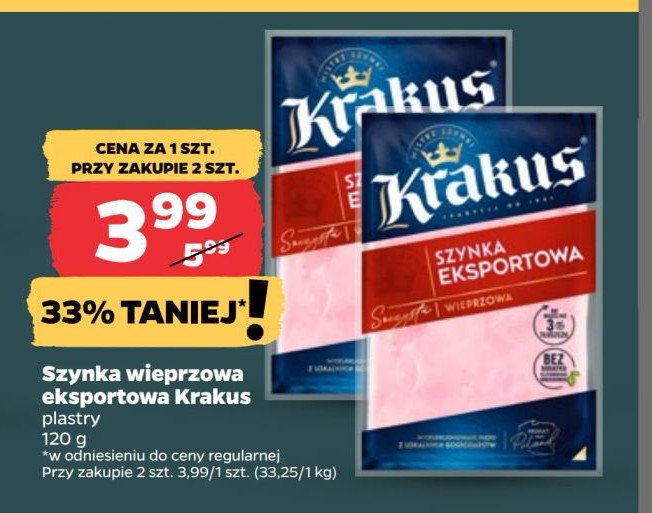 Szynka eksportowa Krakus animex promocja w Netto