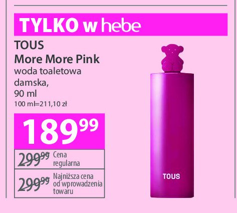 Woda toaletowa Tous more more pink promocja