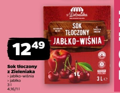 Sok tłoczony jabłko-wiśnia 3 l promocja w Netto
