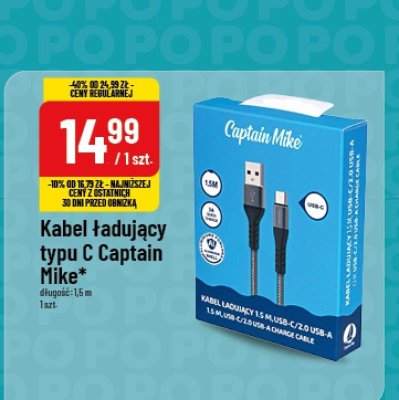 Kabel ładujący typu C Captain Mike promocja w POLOmarket