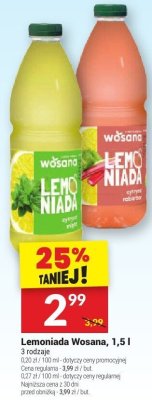 Lemoniada Wosana 1,5l promocja w Twój Market