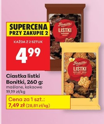 Ciastka listki Bonitki maślane promocja w Biedronka