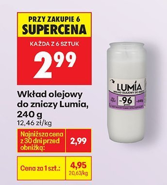 Wkład olejowy do znicza Lumia, 240 g promocja w Biedronka