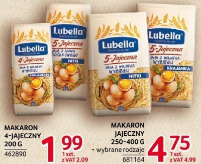 Makaron jajeczny Lubella 200g promocja w Selgros