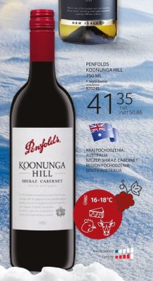 Wino czerwone Penfolds Koonunga Hill Shiraz Cabernet 750ml promocja w Selgros