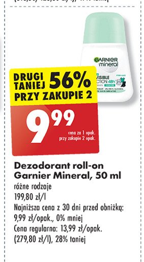 Dezodorant niebieski Garnier mineral invisible promocja