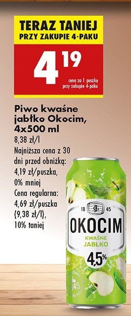 Piwo Okocim kwaśne jabłko promocja