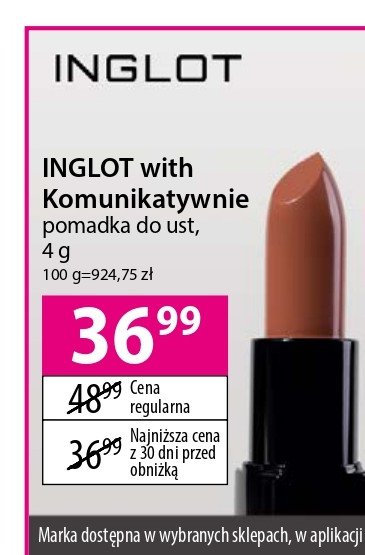 Pomadka do ust Inglot x komunikatywnie promocja