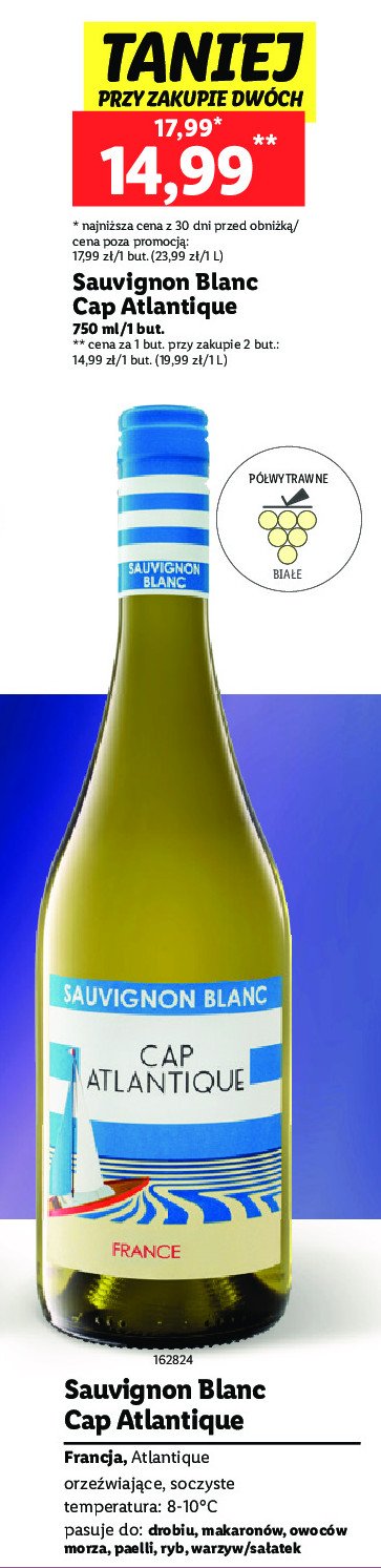 Wino Cap atlantique sauvignon blanc promocja
