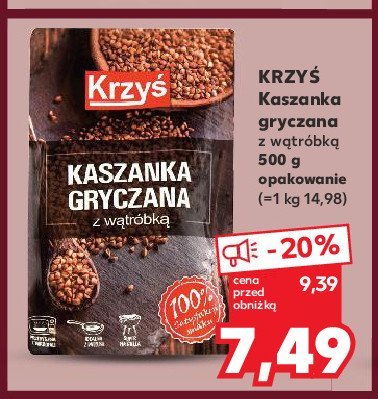 Kaszanka gryczana z wątróbką Masarnia krzyś promocja