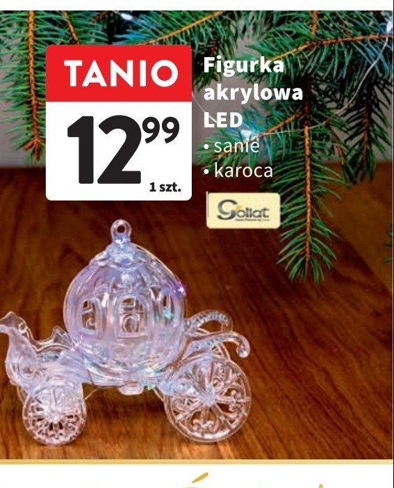 Figurka akrylowa led sanie Goliat promocja w Intermarche