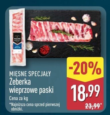 Żeberka wieprzowe paski  promocja w Aldi