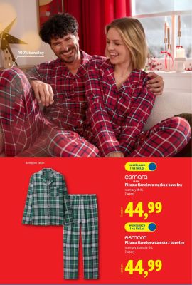 Piżama flanelowa damska z bawełny promocja w Lidl