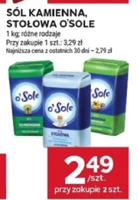 Sól kamienna, stołowa o'Sole promocja w Stokrotka
