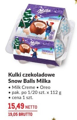 Kulki czekoladowe Snow Balls Milka Milk Creme / Oreo promocja w Makro