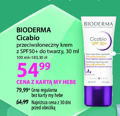 Krem ochronny spf50 BIODERMA CICABIO promocja