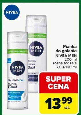 Pianka do golenia NIVEA MEN 200ml różne rodzaje promocja w Carrefour
