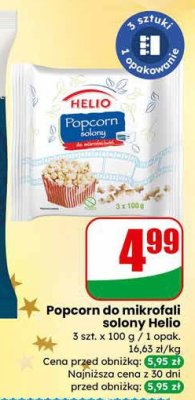 Popcorn do mikrofali solony Helio promocja w Dino