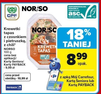 Krewetki tapas z chili 100 g promocja w Carrefour Market
