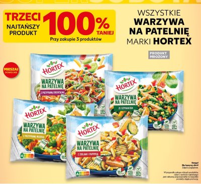 Warzywa na patelnię Hortex ze szpinakiem trzeci -100% taniej promocja w Kaufland