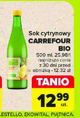 Sok cytrynowy Carrefour bio promocja