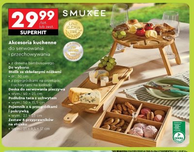 Pojemnik z 4 przegrodami bambus Smukee home promocja