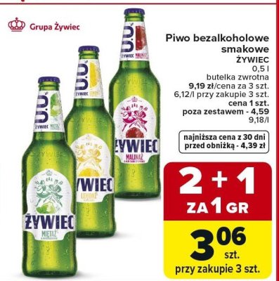 Piwo bezalkoholowe smakowe Żywiec 0,5 l promocja w Carrefour
