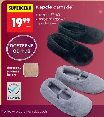 Kapcie damskie antypoślizgowa podeszwa promocja w Biedronka