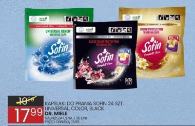 Kapsułki do prania Sofin 24 szt. Universal, Color, Black Dr. Miele promocja w Wafelek