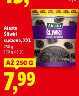Śliwki suszone Alesto Śliwki suszone, XXL promocja w Lidl