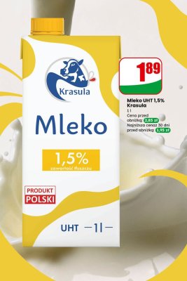 Mleko UHT 1,5%  promocja w Dino