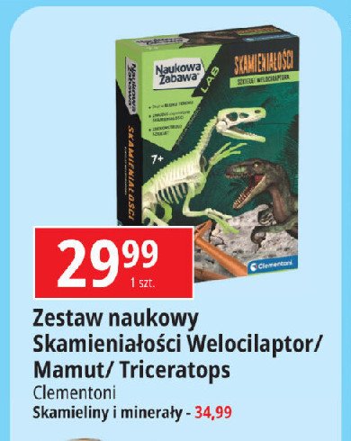 Skamieniałości welocilaptor Clementoni promocja w Leclerc