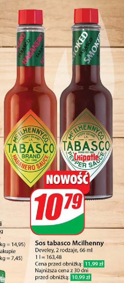 Tabasco chipotle Develey promocja w Dino
