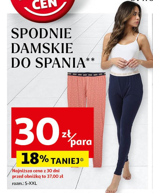 Spodnie damskie do spania Auchan inextenso promocja