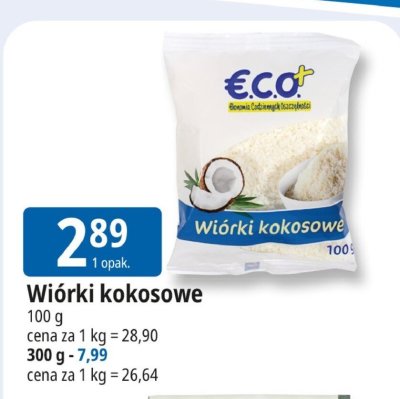 Wiórki kokosowe Eco+ promocja w Leclerc