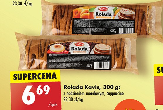 Rolada z nadzieniem cappuccino Kavis promocja w Biedronka