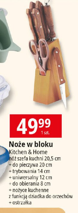 Noże w bloku Kitchen&home promocja w Leclerc