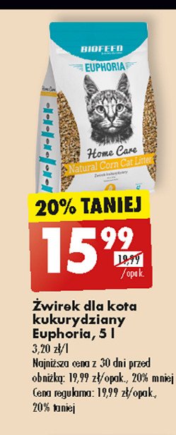 Żwirek dla kota kukurydziany Euphoria promocja