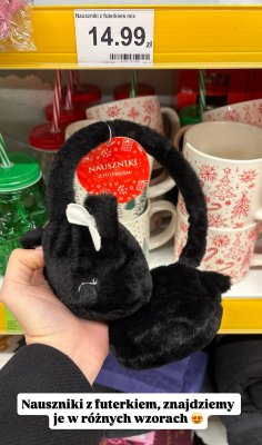 Nauszniki z futerkiem mix promocja w Dino