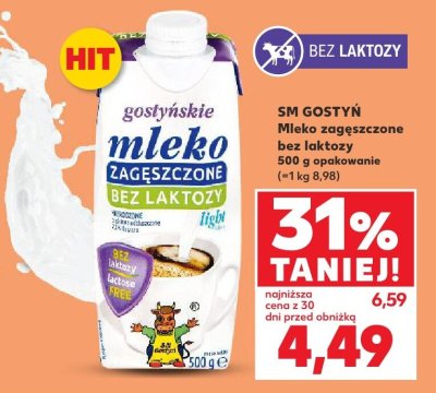 Mleko zagęszczone bez laktozy SM Gostyń promocja w Kaufland