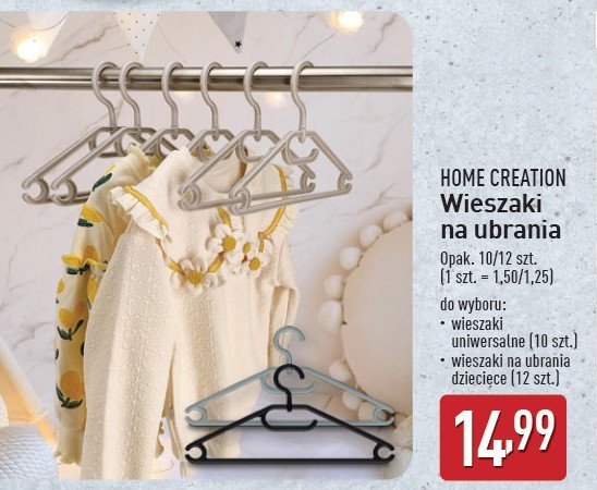 Wieszaki na ubrania dziecięce Home creation promocja w Aldi