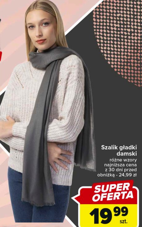 Szal damski gładki promocja w Carrefour