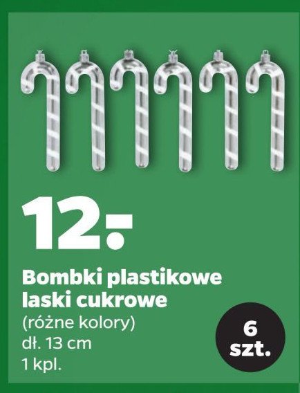 Bombki plastikowe laski cukrowe 13 cm promocja