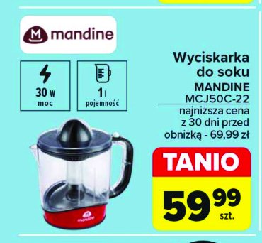 Wyciskarka do cytrusów mcj50c Mandine promocja