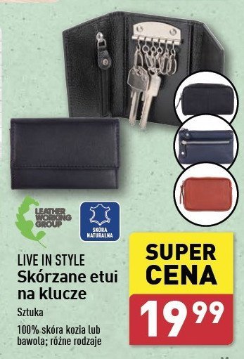 Etui skórzane na klucze Live in style promocja w Aldi