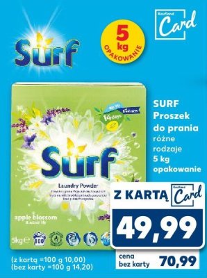 Proszek do prania SURF różne rodzaje 5 kg  promocja w Kaufland