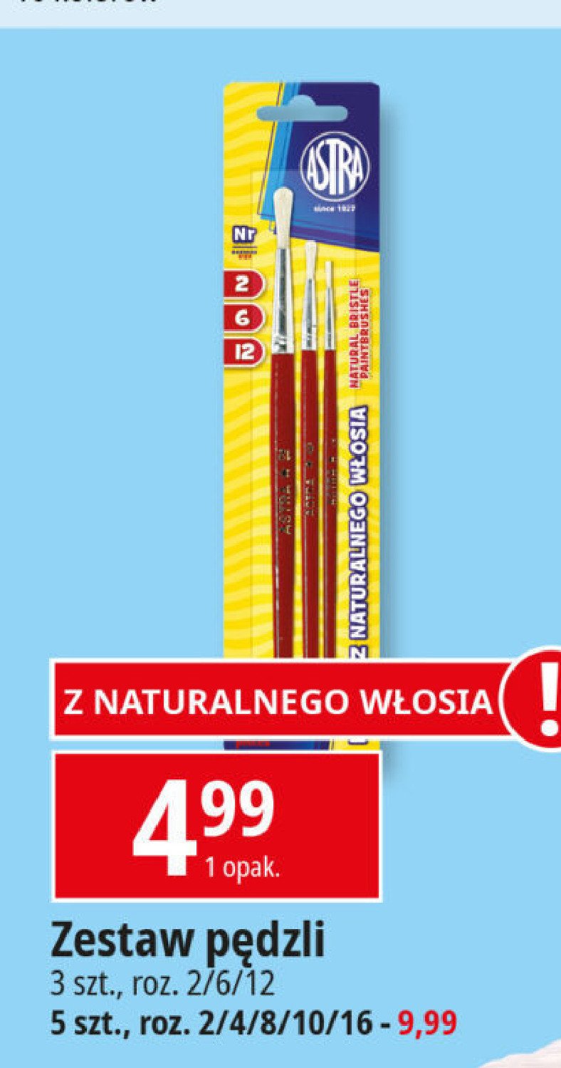 Pędzle z naturalnego włosia Astra promocja