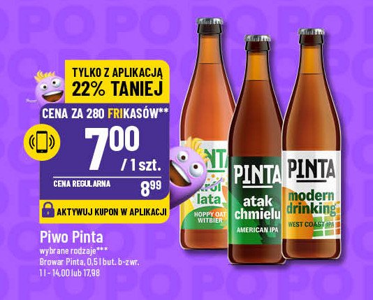 Piwo Pinta modern drinking promocja